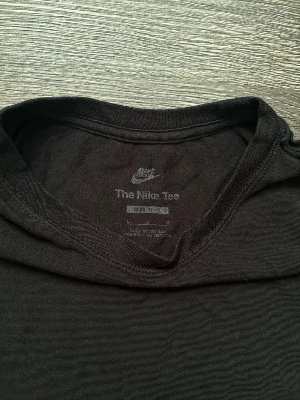 Nike Black Cropped Tee with Subtle Swoosh